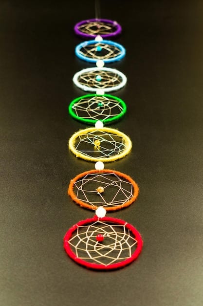 A graphic representation of the seven chakras aligned along the spine, each depicted with its corresponding color and symbol. The background is a blurred image of nature, emphasizing the connection between the chakras and the natural world.