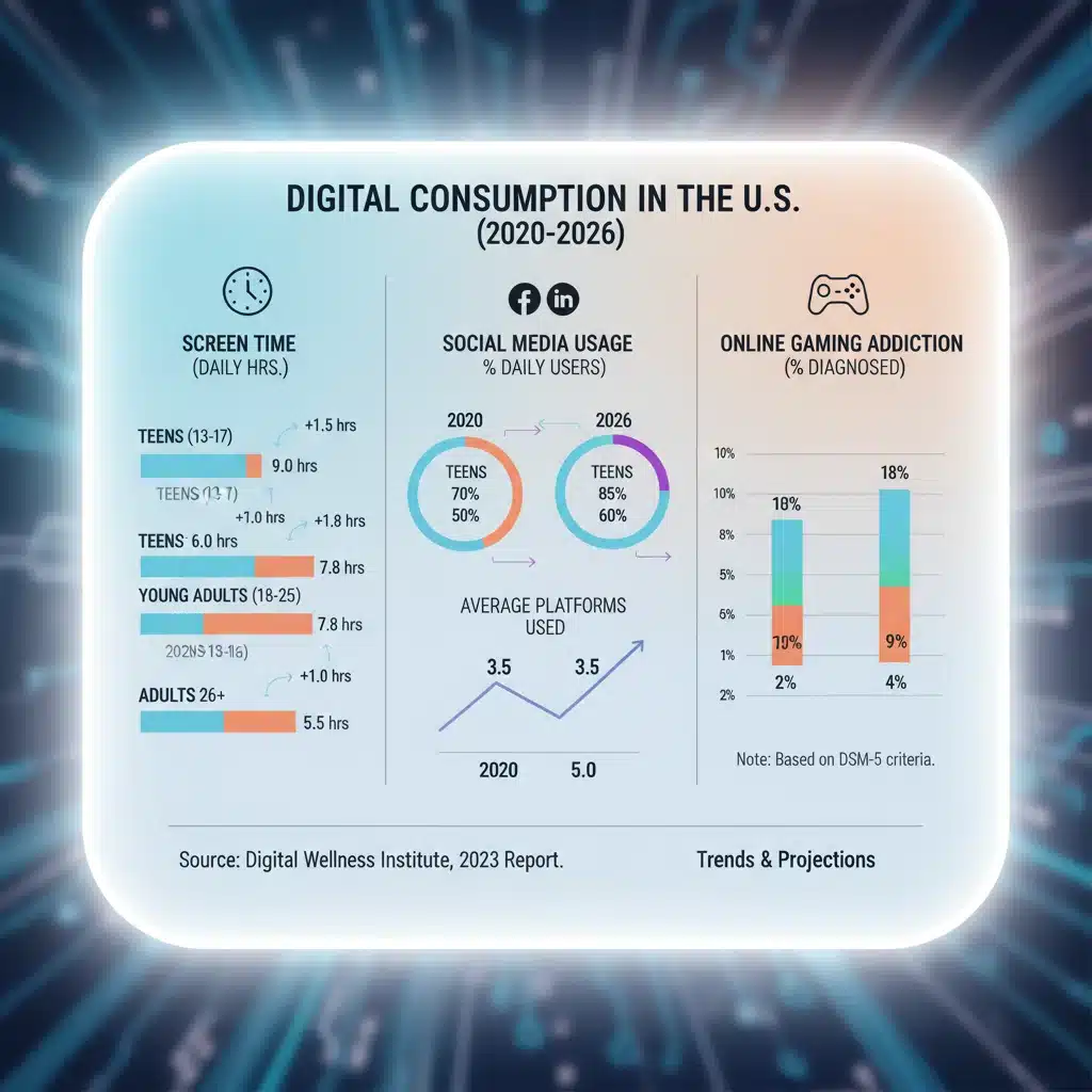 Technology Addiction Chart » Digital Addiction Trends U.S. 2026: Understanding the Evolving Landscape